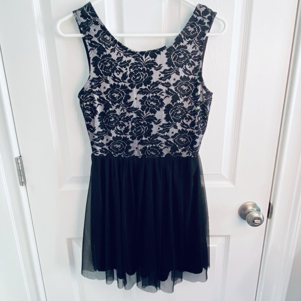 The Vintage Shop Illusion Dress Floral lace bust ruffled mini dress Low Back